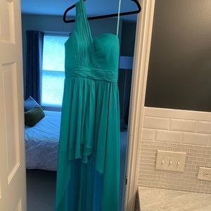 High-low one shoulder dress